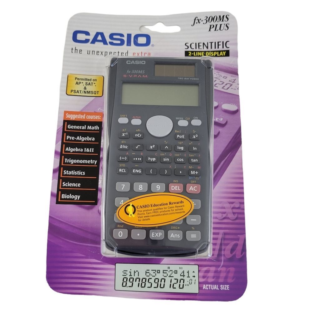 NEW CASIO fx-300MS PLUS SCIENTIFIC CALCULATOR 2 LINE DISPLAY